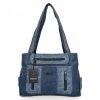 Torebka Damska Shopper Bag 2 Komory firmy Hernan 3892-1 Granatowa/Morska